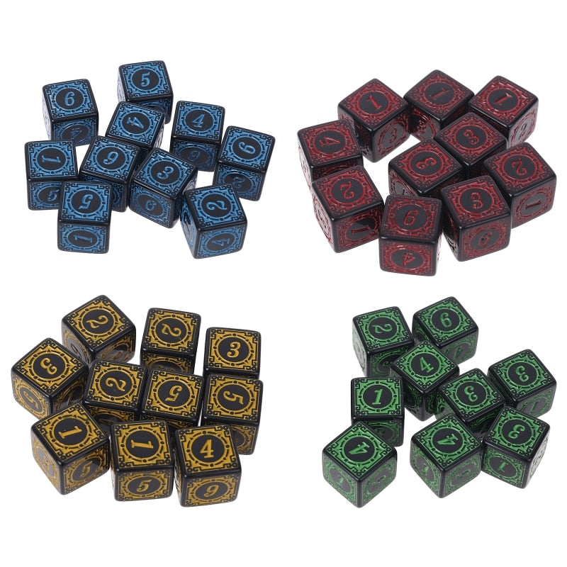 10Pcs carved 6d's