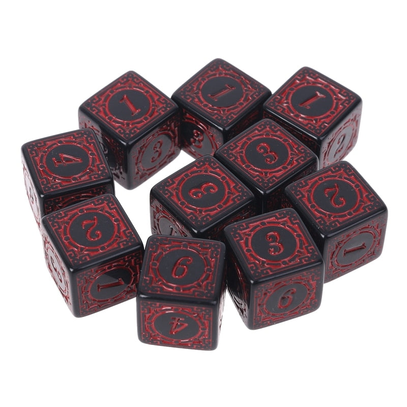 10Pcs carved 6d's